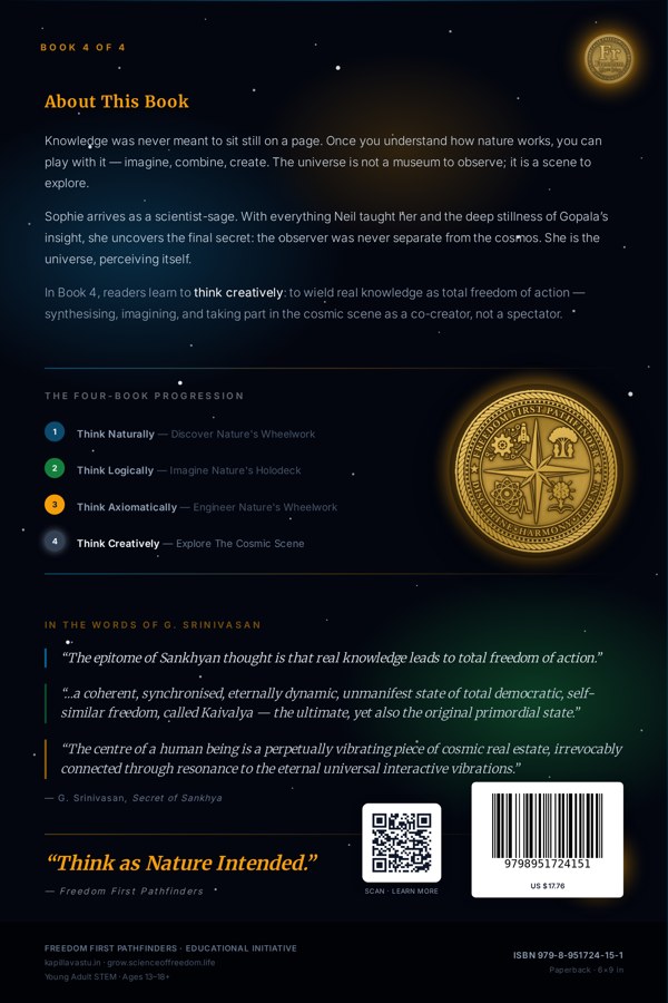 Back cover of Think Creatively — Explore The Cosmic Scene